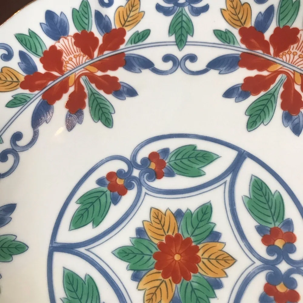 Vintage Polish porcelain hand painted cake plate on stand - Picture 2 of 4